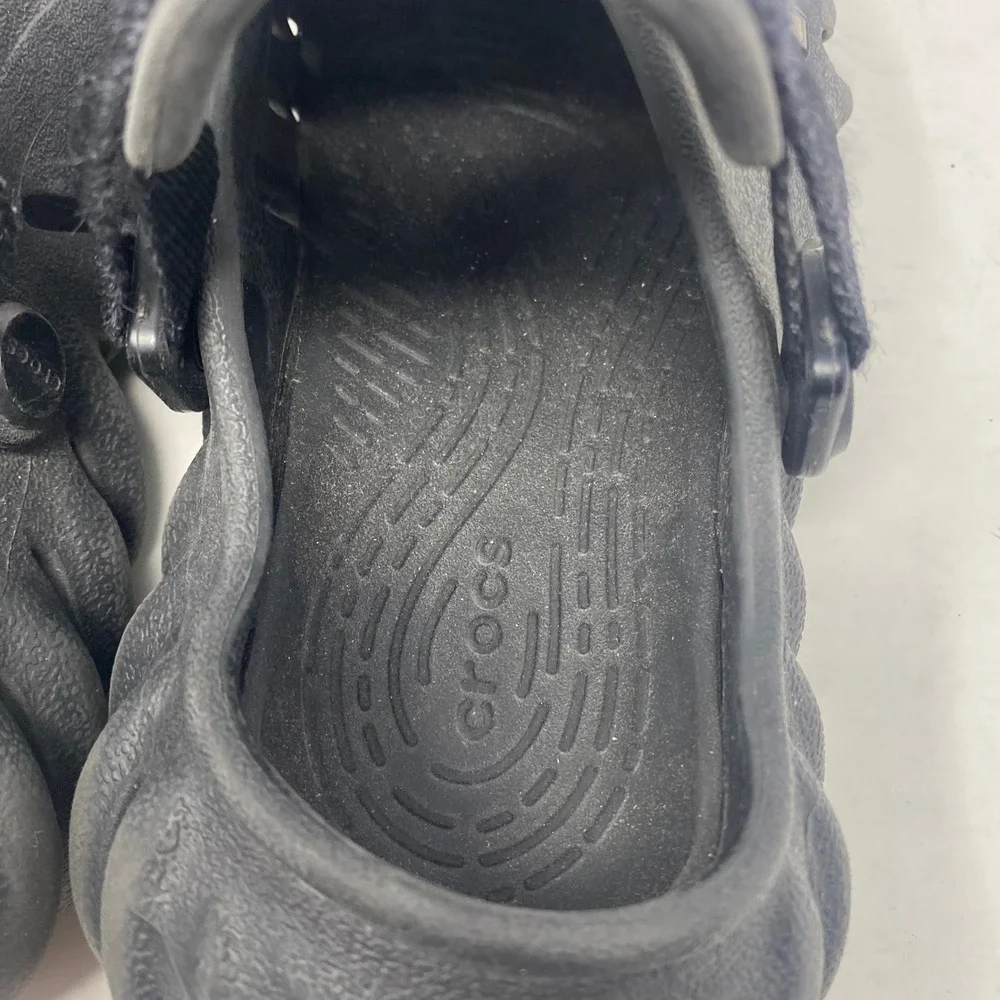 Crocs Echo Clog Black Sporty Streetwear Sandals C12 Kids 207937-001